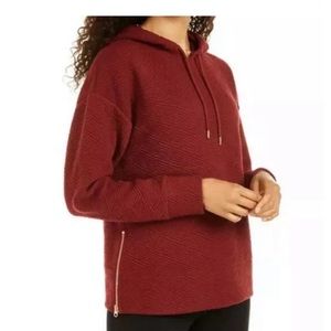 Ideology Gratitude Long Sleeve Textured Cherry Pie Side Zipper Detail Hoodie
